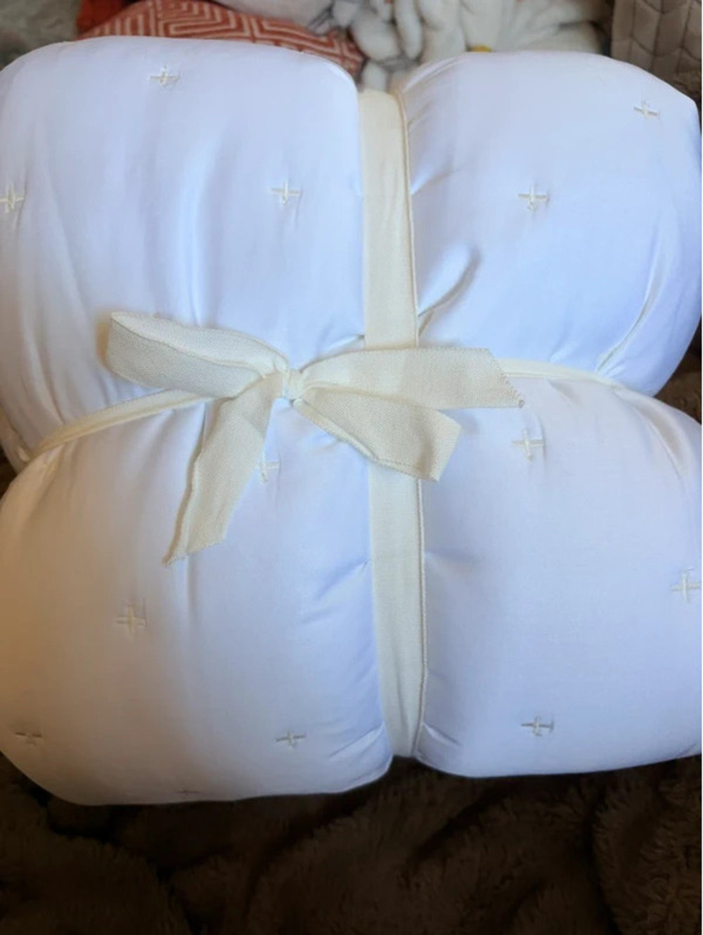 Quince white bamboo dream quilt full/queen